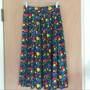 Vintage Brooks Brothers Floral Pleated Skirt